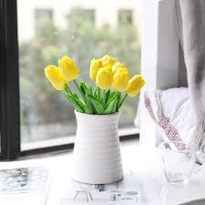 All of our artificial flower arrangements, plants and succulents are made of the highest quality real touch stems for the most realistic artificial flowers, in both look and feel. Buy Kisflower 30pcs Artificial Tulip Flowers Fake Tulips Bouquet Real Touch Flowers For Decor Yellow Online In Taiwan B086ybvc87
