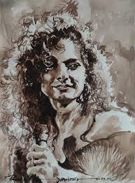 Gloria Steinem portrait in graphite