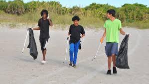 Volunteers clean up trash left behind