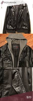 G By Guess Men S Leather Hooded Jacket Leather Jacket With Hood Hooded Jacket Leather