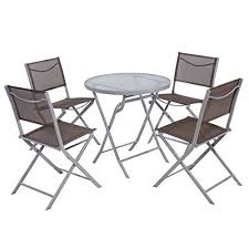 Giantex 5 Pcs Bistro Set Garden 4 Folding Chairs Table Outdoor Patio Furniture Textilen Outdoor Patio Furniture Sets Patio Furnishings Patio Furniture For Sale