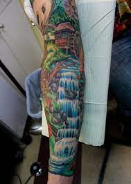 15 Waterfall Tattoo Meaning Nature Tattoos Waterfall Tattoo Nature Tattoo Sleeve