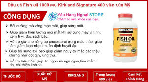 Sản phẩm không phải là thuốc, không có tác dụng thay thế thuốc chữa bệnh. Dáº§u Ca Fish Oil 1000mg Kirkland Signature 400 Vien Cá»§a Má»¹