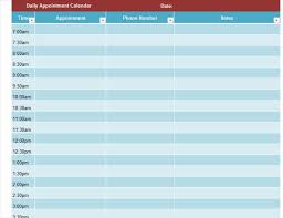 Formats excel booking calendar template excel word pdf doc xls blank tips: Daily Appointment Calendar Week View