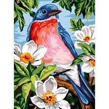 Margot Canevas Oiseau Et Fleurs Art Mural Peinture Oiseau Inspiration Peinture Acrylique