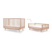 Nobodinoz Pure Cot Bed Oak 70 X 140cm Convertible Cot Cot Bedding Cot
