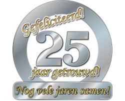 Huldeschild 25 Jaar Getrouwd Huldebord Deurbord Zilveren Bruidspaar