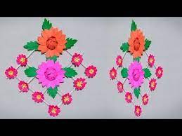 917 Diy Paper Flower Wall Hanging Wall Decoration Diy Art And Craft Easy 5 Minute Crafts Idea Yout Hanging Flower Wall Paper Flower Wall Paper Flowers