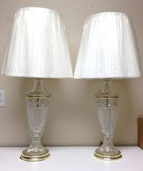 Vintage Pair Beautiful Lead Crystal Glass Table Lamps Waterford Style Glass Table Lamp Table Lamp Lamp