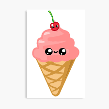 Toutes douces et de toutes les. Impression Photo Cone De Creme Glacee Kawaii Par Solarcrush Redbubble