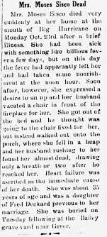 Margret Elizabeth “Maggie” Deckard Sisco (1875-1916)