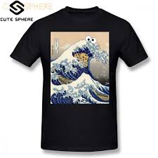 Cookie Monster T Shirt Funny Japanese Cookie Great Wave Off Kanagawa T Shirt Mens Printed Tee Shirt Short Sleeve 4xl Tshirt J190528