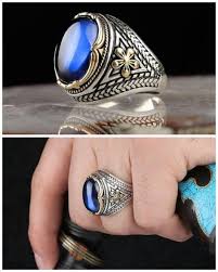 Main Stone Sapphire Ebay Rings For Men Mens Gemstone Rings Mens Silver Rings