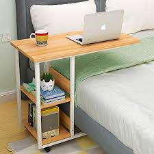 Bedside Notebook Stand Laptop Desk Breakfast Table Tablet Holder With Storage Space Cart For Small Spa In 2020 Side Tables Bedroom Home Office Furniture Home Furniture