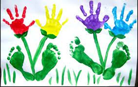 Those Hand And Foot Flowers Handprint Crafts Mothers Day Crafts Handprint Painting