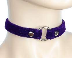 Purple Velvet O Ring Choker Punk Goth Rockabilly Gothic Collar Sub Bondage  | eBay
