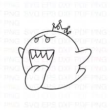 You might also be interested in coloring pages from king boo category. King Boo Super Mario Outline Svg Stitch Silhouette Coloring Etsy