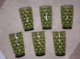 Only 1 available and it's in 7 people's carts. Vintage Green Thumbprint Hon Eycomb Pattern Drinking Glasses 1 1 Lbs On Popscreen