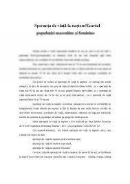 Speranta de viata la nastere este numarul mediu de ani pe care il poate trai o generatie. Referat Speranta De Viata Ecartul 286020 Graduo