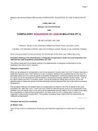 Can foreigners buy land in malaysia? Compulsory Acquisition Of Land In Malaysia Certiorari Real Estate Appraisal