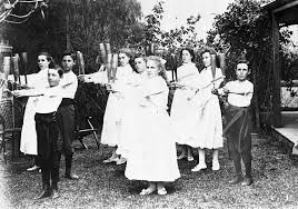 A Group Of Children With Callisthenic Clubs Mildura Victoria 1902 Australia History Indian Clubs Mildura