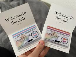 Saw a post about the lesbian membership card and thought I share the cards  that finally came in my mail yesterday ☺️ trans lesbians are lesbians! :  ractuallesbians