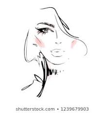 Similar Images Stock Photos Vectors Of Young Woman Face Vector 596544443 Shutterstock Beauty Art Drawings Abstract Girl Fashion Wall Art