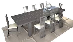 This 7 piece standard height dining set is the perfect addition to your dining room. Mangano Modern 7 Piece Dining Room Set Grey Silver And White Transitional Dining Sets By Bedtimenyc Houzz