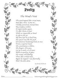 Famous Poems By Emily Dickinson Emily Dickinson Poem The Wind S Visit Homeschooling Poetry Dickinson Poems Emily Dickinson Poems Emily Dickinson