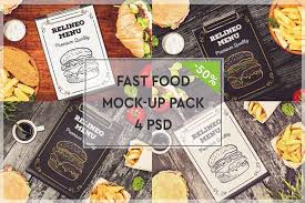 Fast Food Menu Mock Up Pack 2 54609 Mock Ups Design Bundles In 2020 Fast Food Menu Food Menu Fast Food