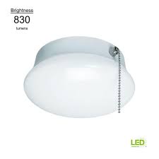 Commercial Electric Spin Light 7 In Led Flush Mount Ceiling Light With Pull Chain 830 Lumens 11 5 Watts 4000k Bright White No Bulbs 54484145 The Home Depot Led Flush Mount Pull Chain Led Closet Light