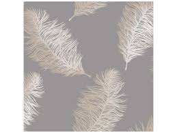 This stylish fawning feather wallpaper would make a great statement in most rooms of your home. Statement Feature Wallpaper Fawning Feather Grey Rose Gold 12629