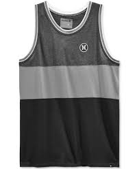 Hurley Men S Stripe Colorblock Tank Top T Shirts Men Macy S Tank Man Mens Tank Tops Tank Top Men Outfits