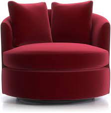 Shop Tillie Swivel Chair Round Out Your Living Room With The Contemporary Curves Of Tilli Grey And Red Living Room Red Chair Living Room Red Living Room Decor