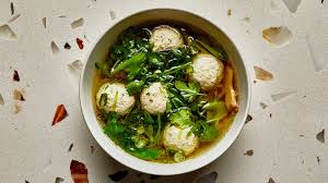 Chicken Meatballs In Spring Vegetable Broth Recipe Recipes With Vegetable Broth Broth Recipes Chicken Meatballs
