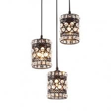 Kitchen Pendant Lights Bronze 3 Lights Adjustable Clear Crystal Pendant Lighting With 47 Hanging Cord Modern Beautifulhalo Com