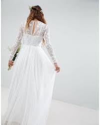 We did not find results for: Asos Ayla Maxi Hochzeitskleid Mit Besticktem Oberteil In Weiss Lyst