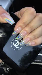 Ombre Black And Clear Nails Nails By V Midnails Ombre Unicorn Dust Chrome Manicura De Unas Unas De Acrilico Elegantes Disenos De Unas