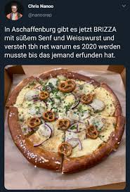 Jena tran & kellyn wilde nucleus chromatin = owner's brain nucleolus = owner's recipes the owner's. Pretzel Dough Pizza With Mustard And Bavarian Sausage Madlads