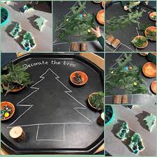 Tuff Tray Christmas Tree Decorating With Loose Parts From Earlyyearsoutdoor Via Instagram Christmas Display Preschool Christmas Christmas Tree Decorations