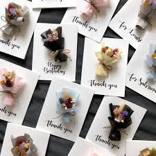 Mini dried flowers near me. Birthday Dried Flower Cards Mini Bouquet Calligraphy Kartu Bunga Hadiah Buatan Tangan Bunga Kertas Tisu