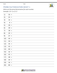 (10) find the prime factors of 3136. Prime Factorization Worksheet Page