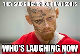 They Said Gingers Don T Have Souls Who S Laughing Now Serial Ginger Quickmeme