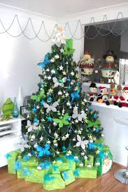 Green And Blue Butterfly Tree Creative Christmas Trees Christmas Tree Themes Unique Christmas Trees