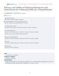 Nor is a pesuruhjaya sumpah with pjs no k102 in alor setar, kedah. Pdf Efficacy And Safety Of Hydroxychloroquine And Chloroquine For Treating Covid 19 A Rapid Review