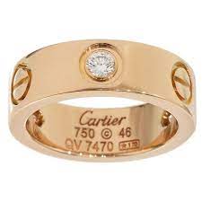 Pre Owned Cartier 18k Pink Gold Half Diamonds Love Ring Size 3 75 1 465 Liked On Poly Cartier Love Ring Cartier Love Ring Diamond Engagement Rings Cartier