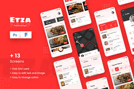 Bernaber font is a bold display font, featuring a vintage style. Pizza Order Ios App Design Template Graphic By Peterdraw Creative Fabrica