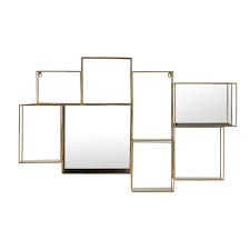 Support mural pour écran tv. Etagere Murale Miroir En Metal Dore Elton Maisons Du Monde