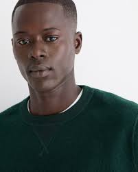 J. CREW Wallace & Barnes Mens Boiled Wool Crewneck Sweatshirt Sweater Green  NWT