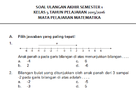 Soal Uas Matematika Semester 1 Kelas 5 Sd Mi Sekolahdasar Net